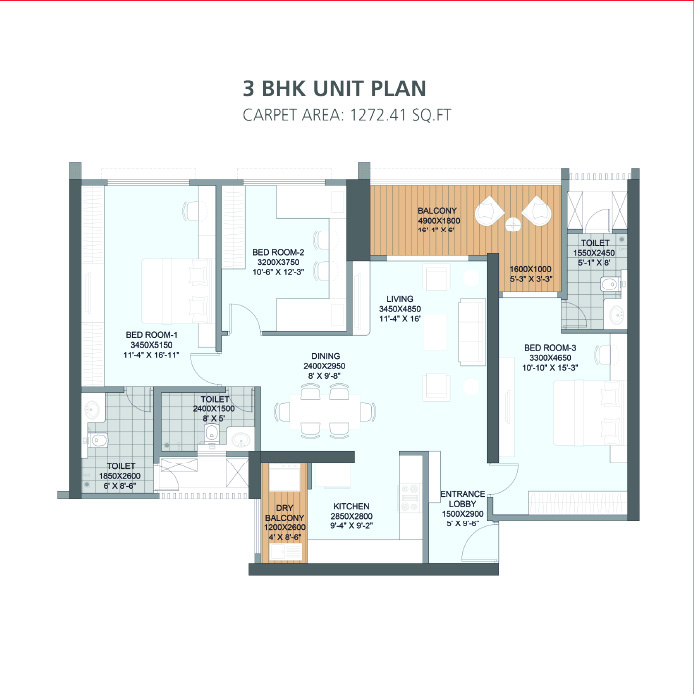  2 BHK Floor Plan